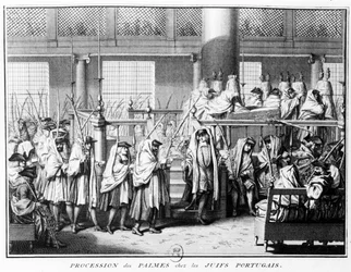Procession of Palms (Hoschana Rabah) During the Festival of Tabernacles Among Portuguese Jews, 1725